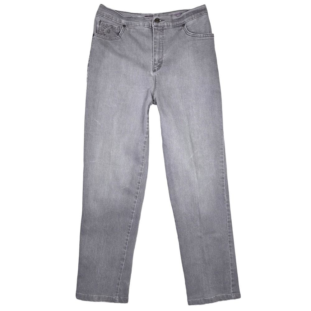 Gloria Vanderbilt Pants Amanda Classic Fit Tapered Leg Womens 8 Gray Retro Mom